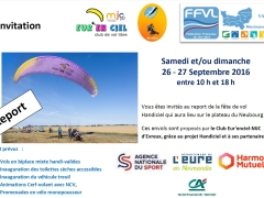 Vols partagés Handiciel samedi et dimanche 26 et 27 septembre